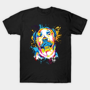 Rottweiler Dog Water Color Art Design T-Shirt